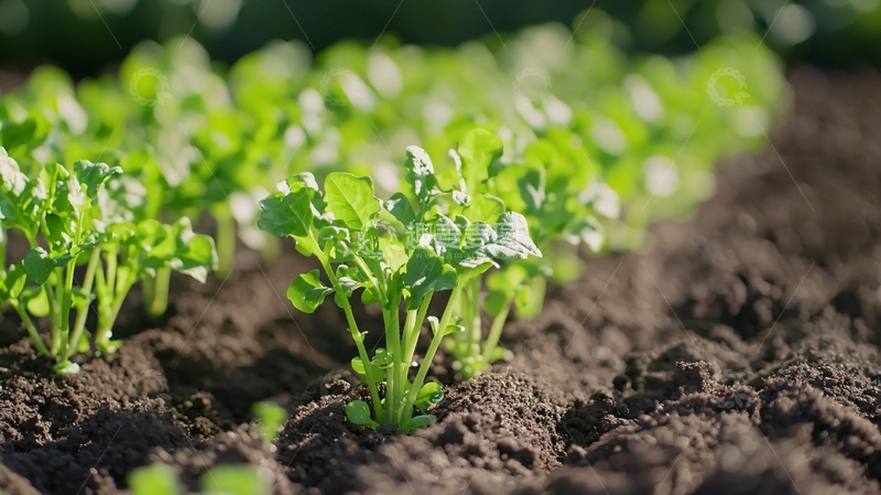 高清大图下载【趣麦麦图】阳光下生机勃勃的幼苗