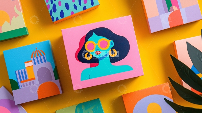 高清大图下载【趣麦麦图】彩色抽象艺术小方块