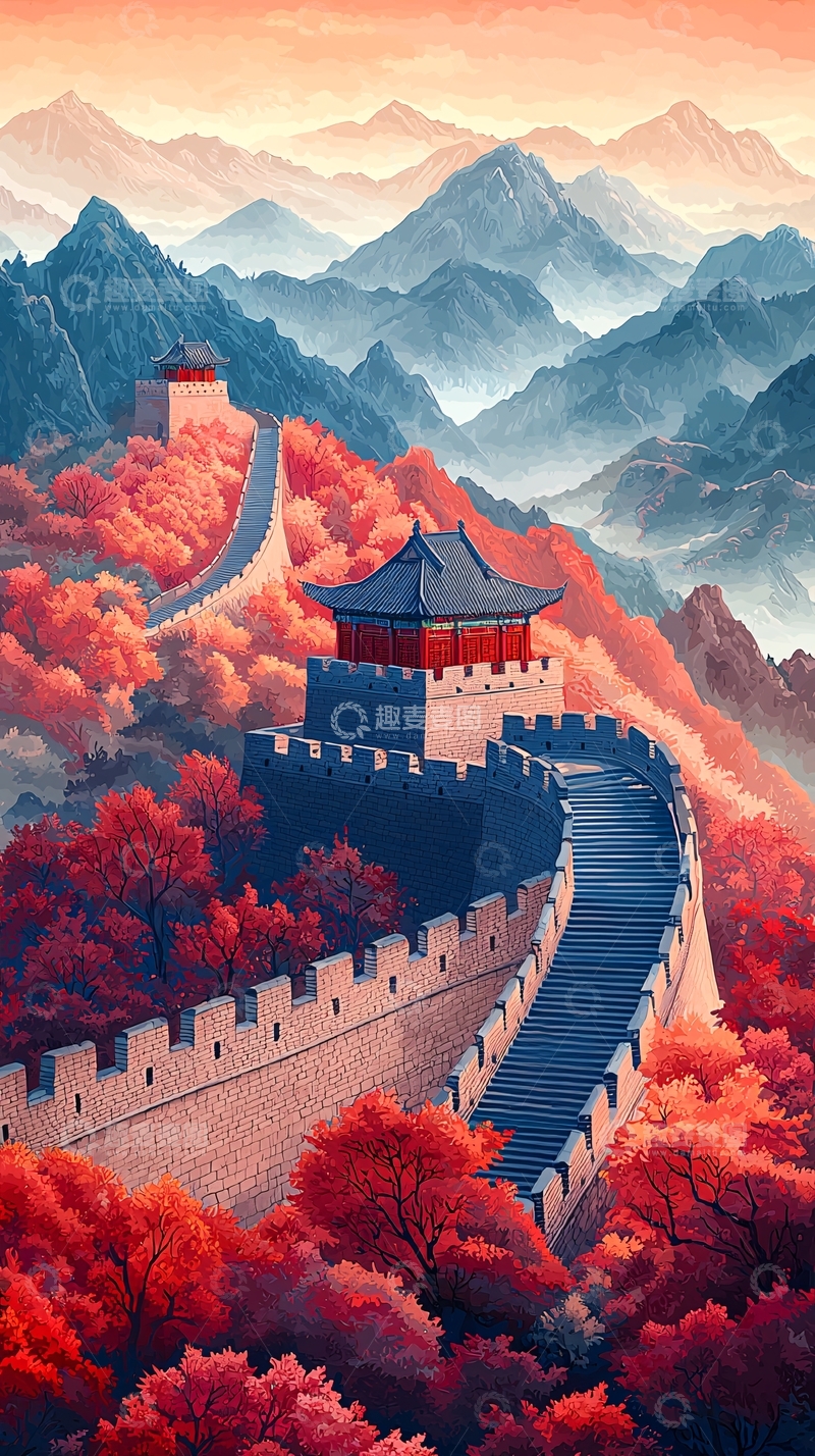 高清大图下载【趣麦麦图】长城秋景