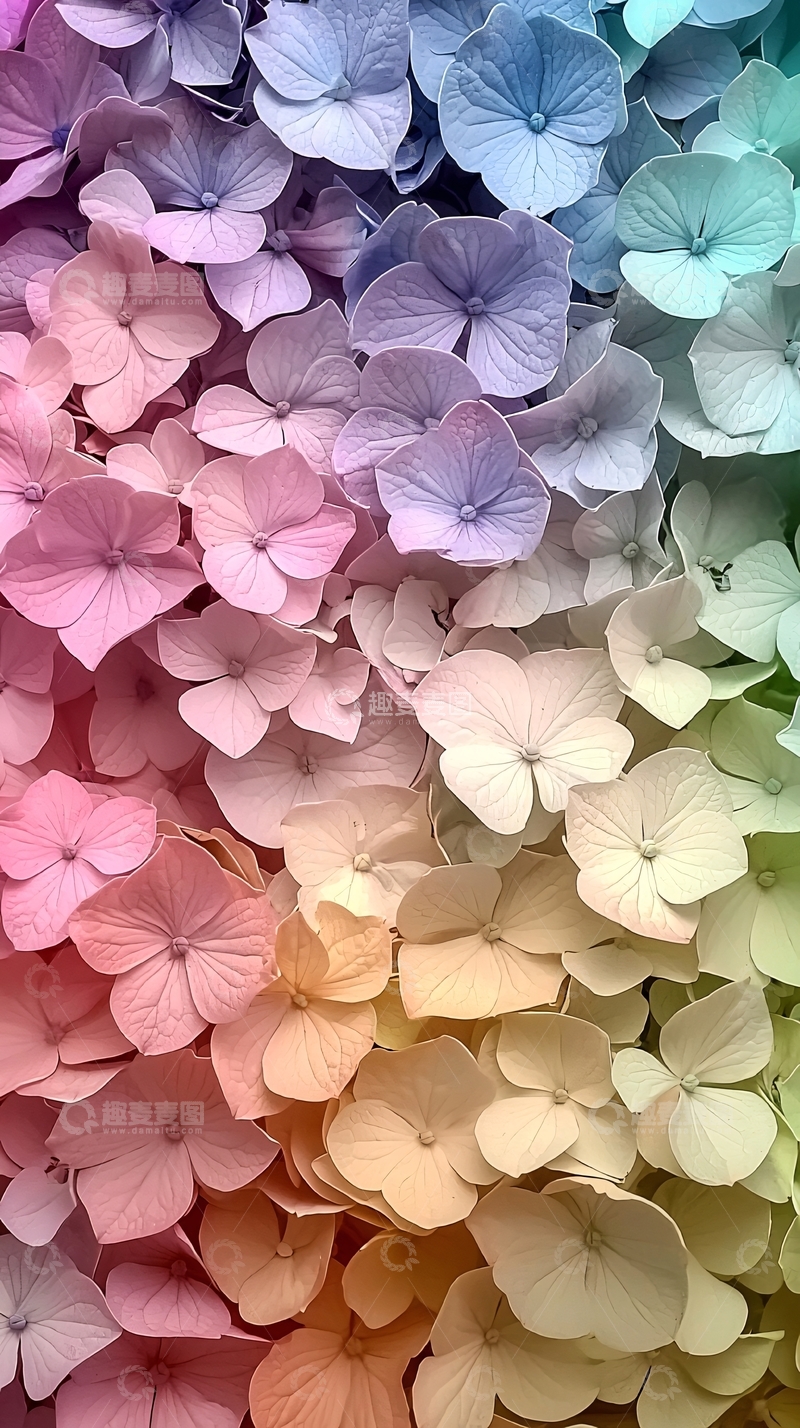 高清大图下载【趣麦麦图】彩虹绣球花