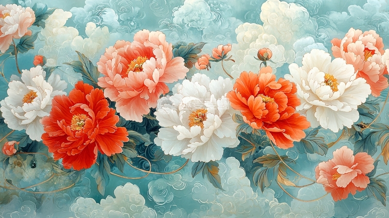 高清大图下载【趣麦麦图】水墨牡丹