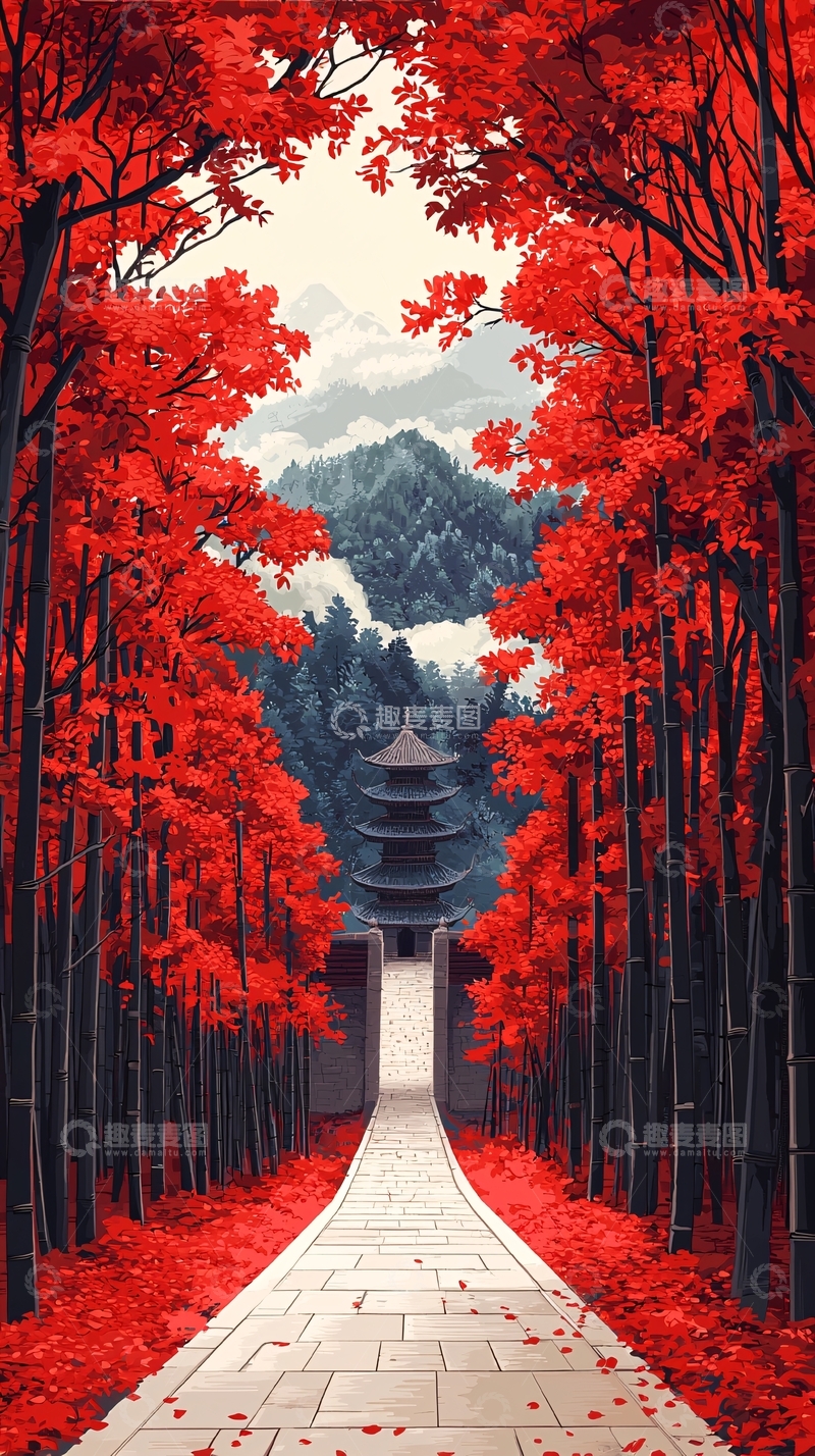 高清大图下载【趣麦麦图】红叶林