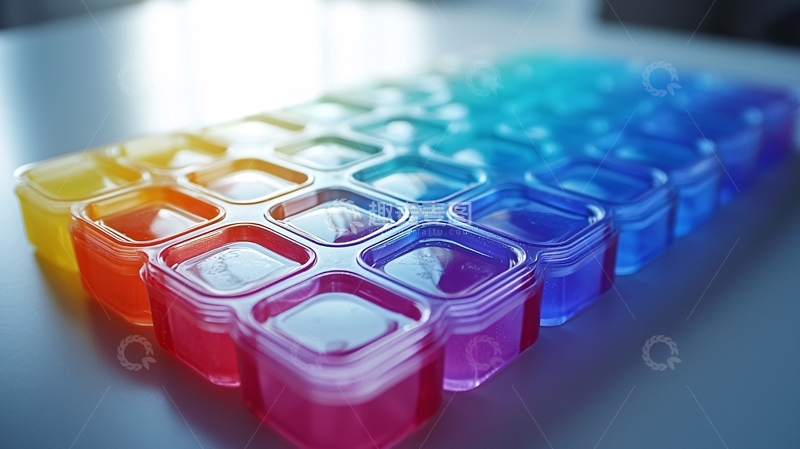 高清大图下载【趣麦麦图】彩虹色液体方格