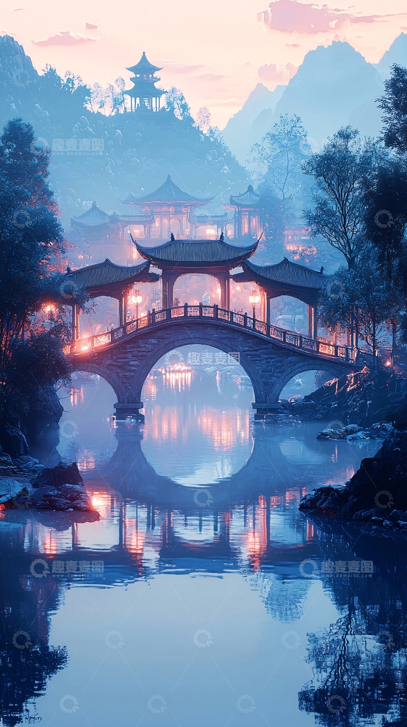 高清大图下载【趣麦麦图】中国风水墨画意境