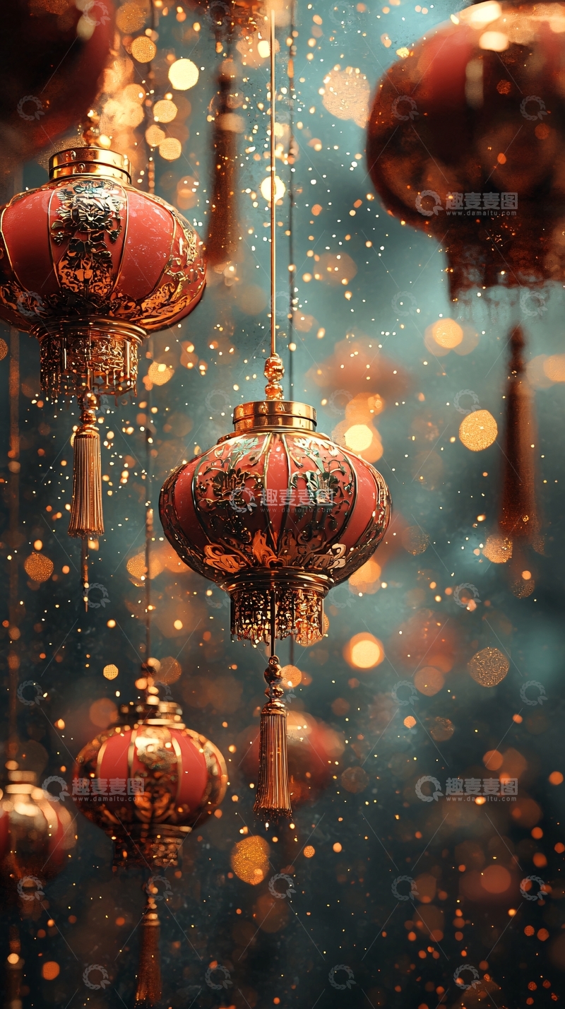 高清大图下载【趣麦麦图】喜庆的红色灯笼高挂