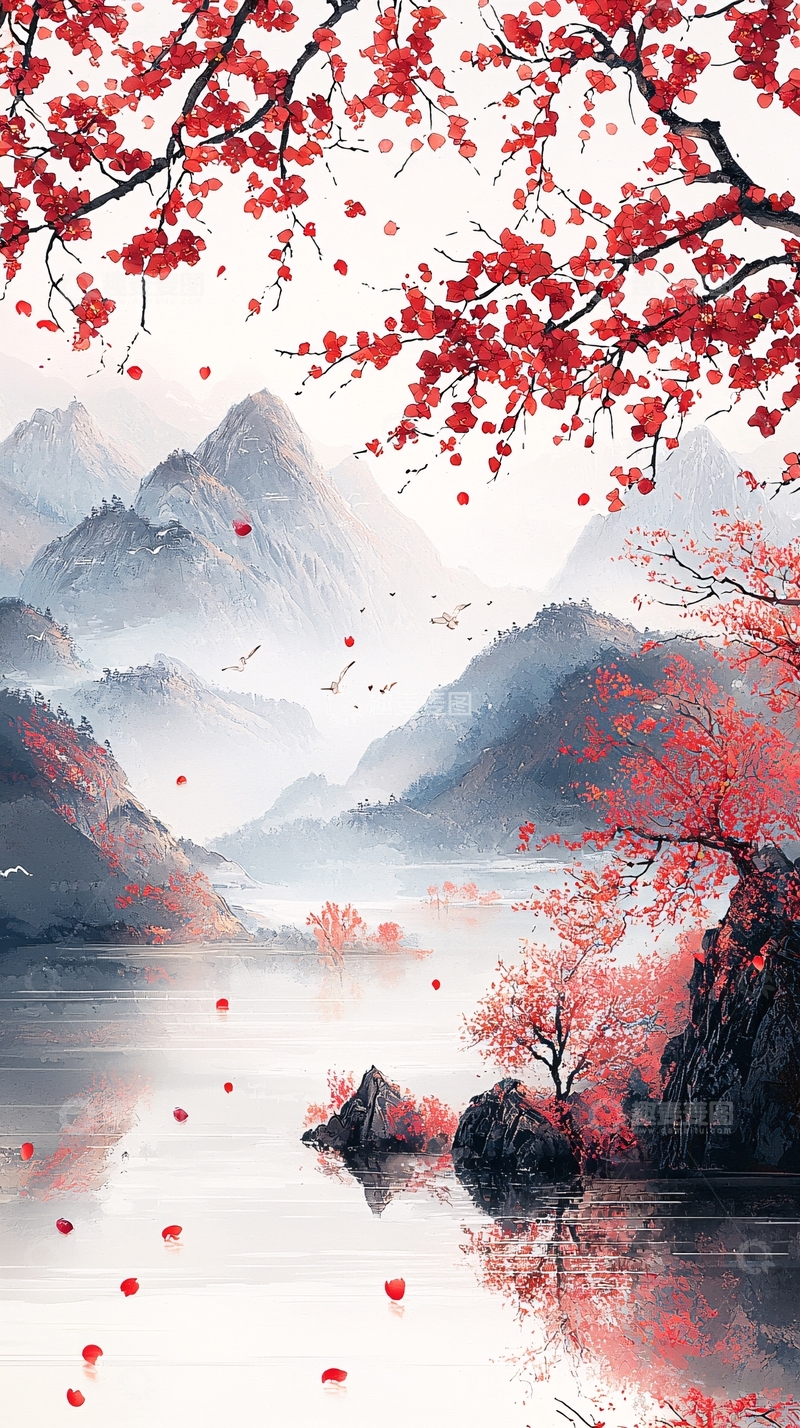 高清大图下载【趣麦麦图】水墨山水画472