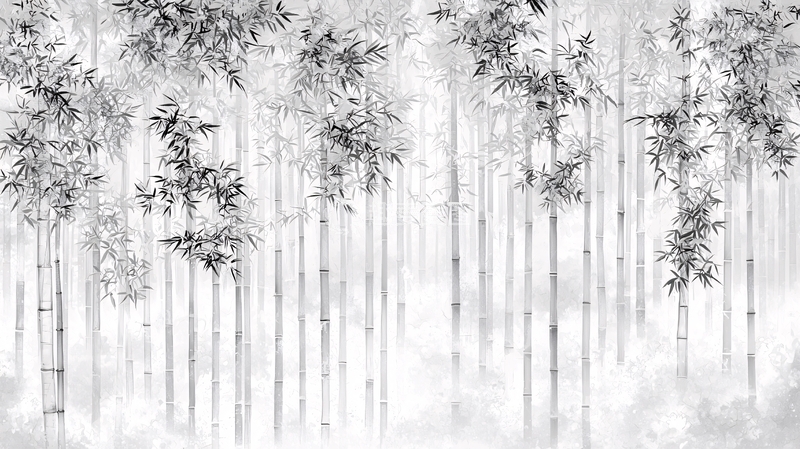 高清大图下载【趣麦麦图】水墨画竹林