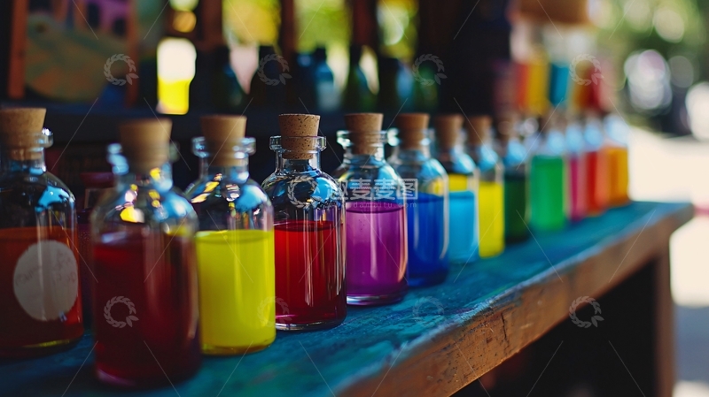 高清大图下载【趣麦麦图】彩色玻璃瓶