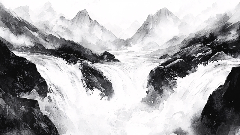 高清大图下载【趣麦麦图】水墨山水画473