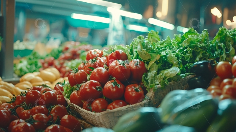 高清大图下载【趣麦麦图】夜市水果蔬菜摊位