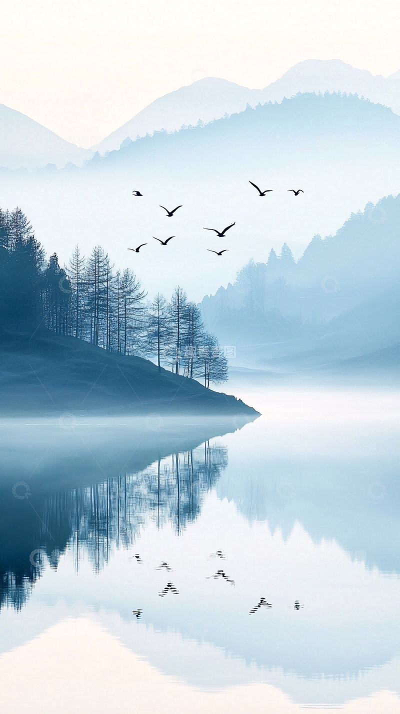 高清大图下载【趣麦麦图】水墨山水画471