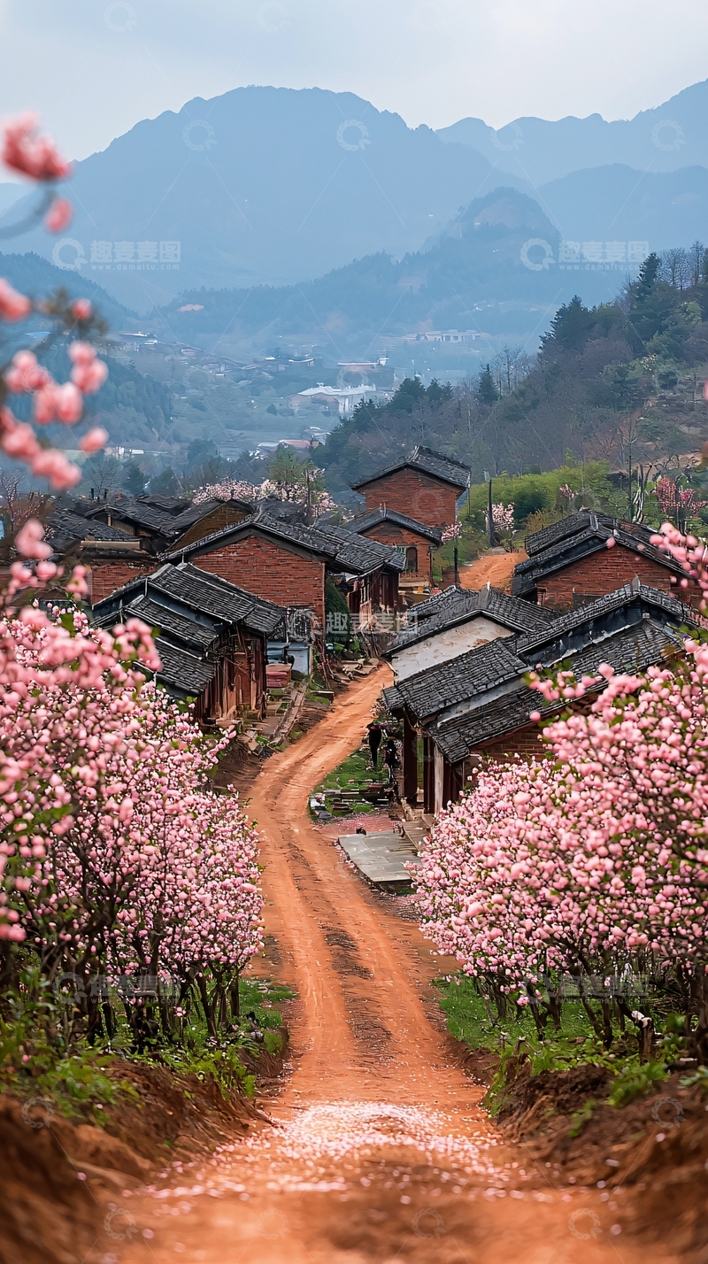 高清大图下载【趣麦麦图】山间村落
