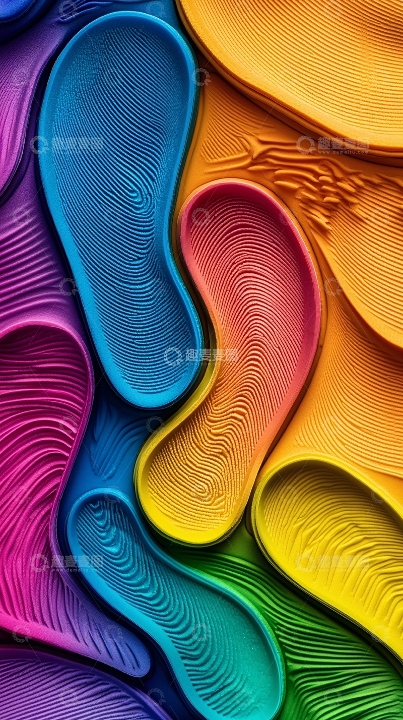 高清大图下载【趣麦麦图】抽象彩色油画质感