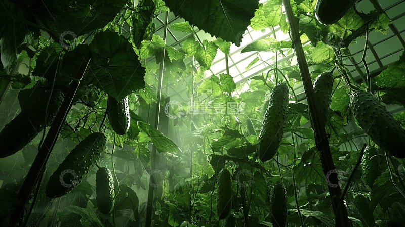 高清大图下载【趣麦麦图】温室里的黄瓜
