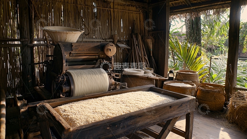高清大图下载【趣麦麦图】老式碾米机
