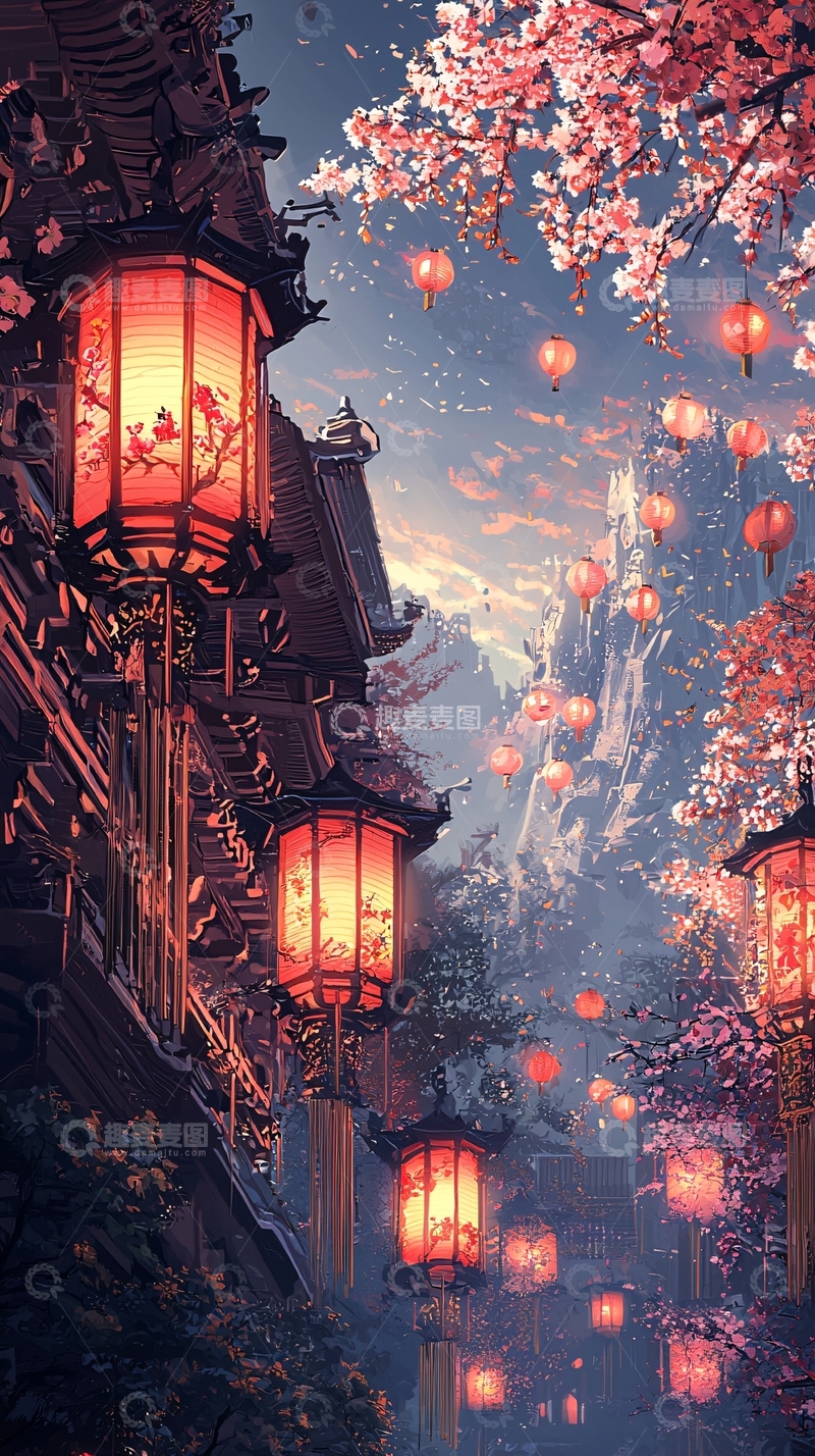 高清大图下载【趣麦麦图】古风夜景6