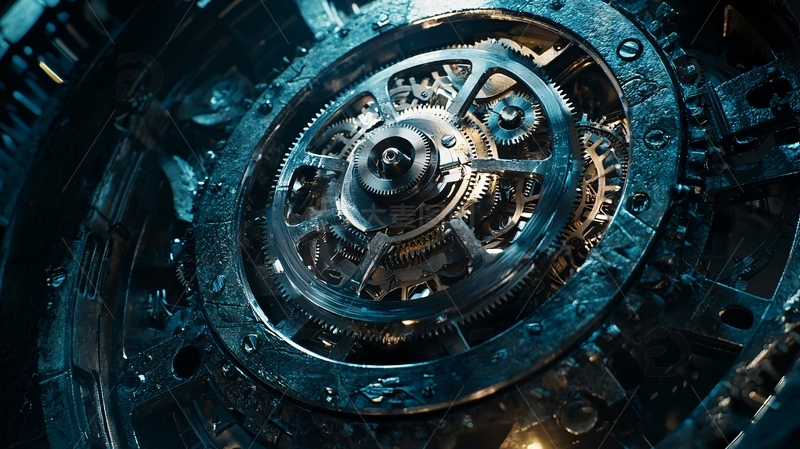 高清大图下载【趣麦麦图】精密的金属齿轮装置