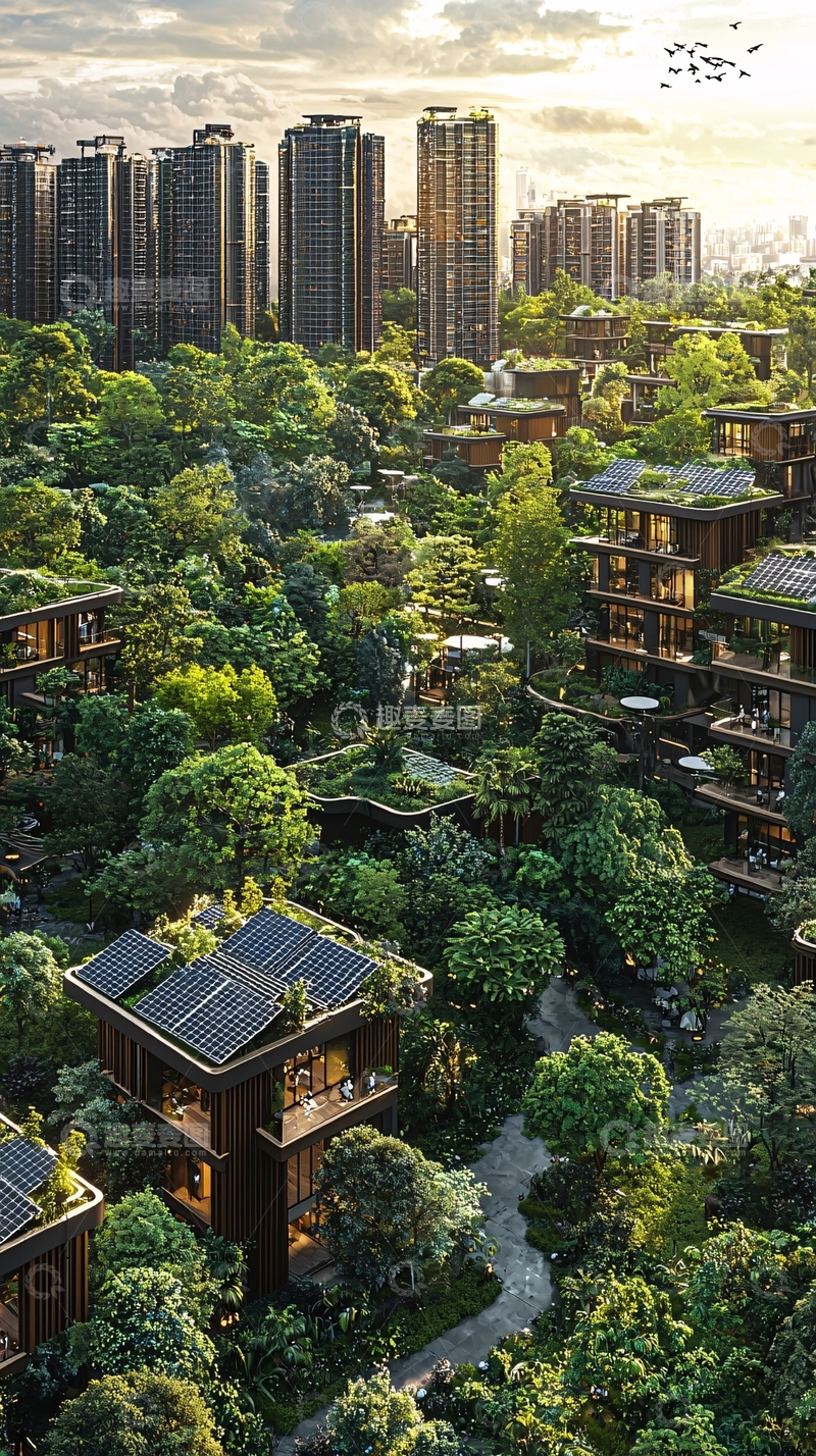 高清大图下载【趣麦麦图】绿色生态建筑群