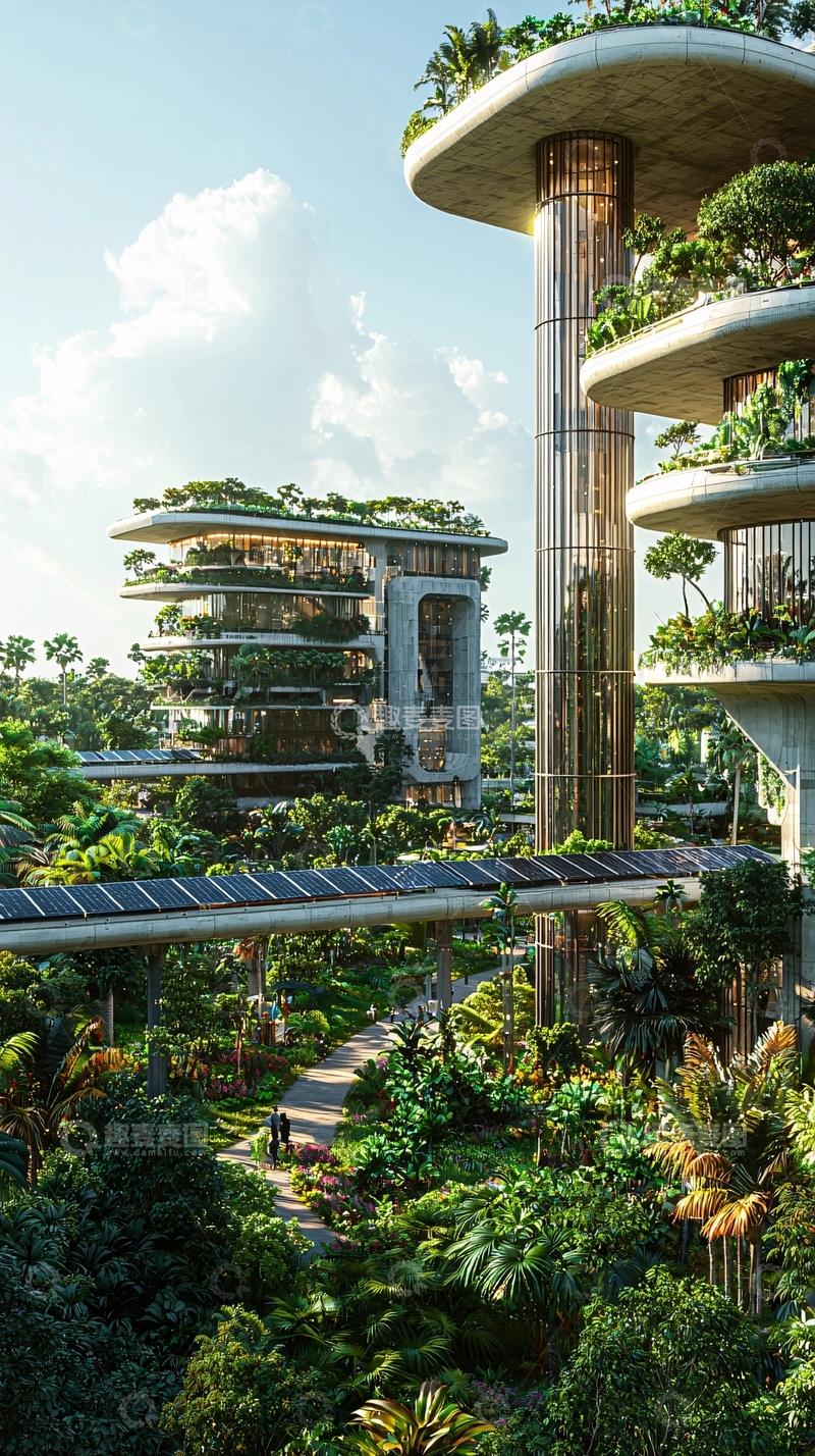 高清大图下载【趣麦麦图】未来城市中的绿色建筑