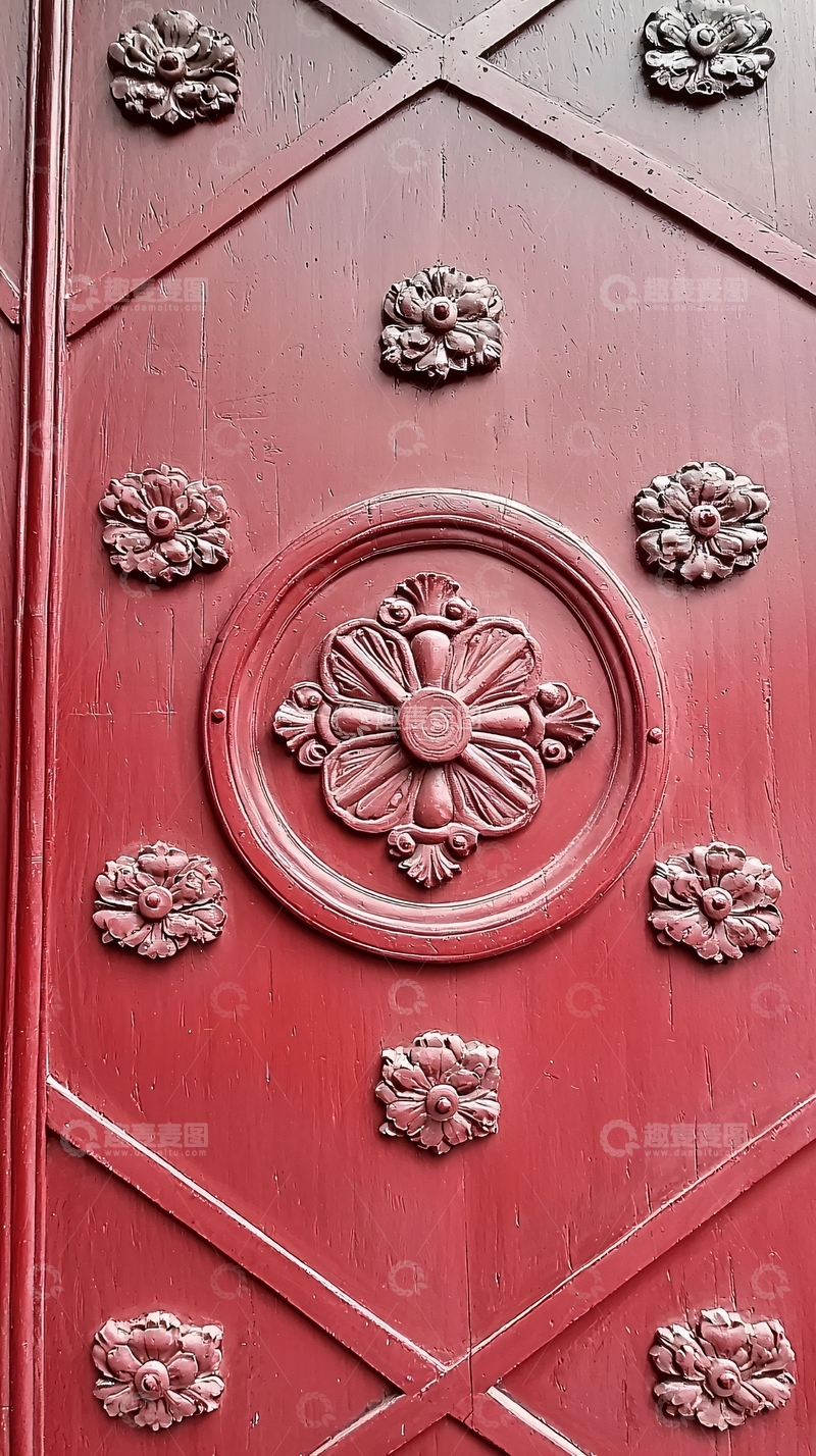 高清大图下载【趣麦麦图】-红木雕花大门