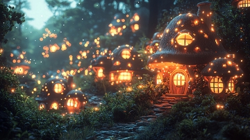 梦幻森林蘑菇屋村庄