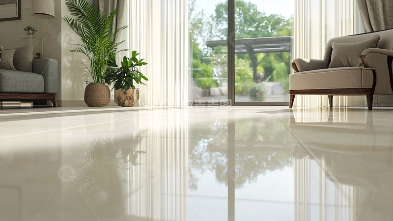 高清大图下载【趣麦麦图】明亮客厅瓷砖地面反射