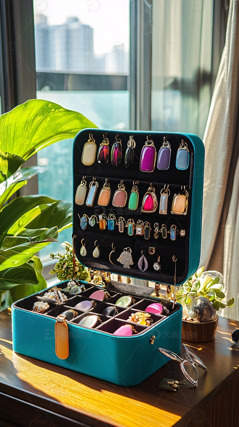 高清大图下载【趣麦麦图】蓝色首饰盒