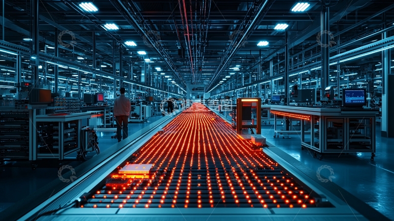 高清大图下载【趣麦麦图】未来工厂生产线全景