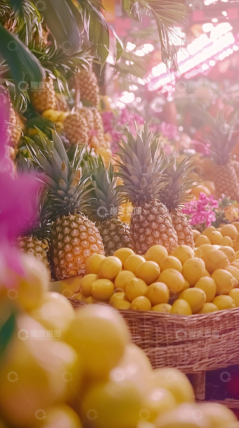 高清大图下载【趣麦麦图】热带水果摊位