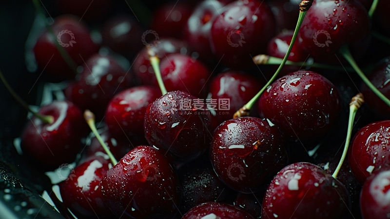 高清大图下载【趣麦麦图】新鲜红樱桃特写高清图片