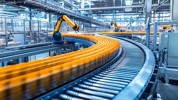 自动化生产线上的瓶子