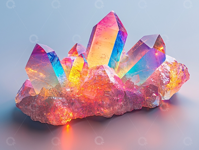高清大图下载【趣麦麦图】彩色水晶簇