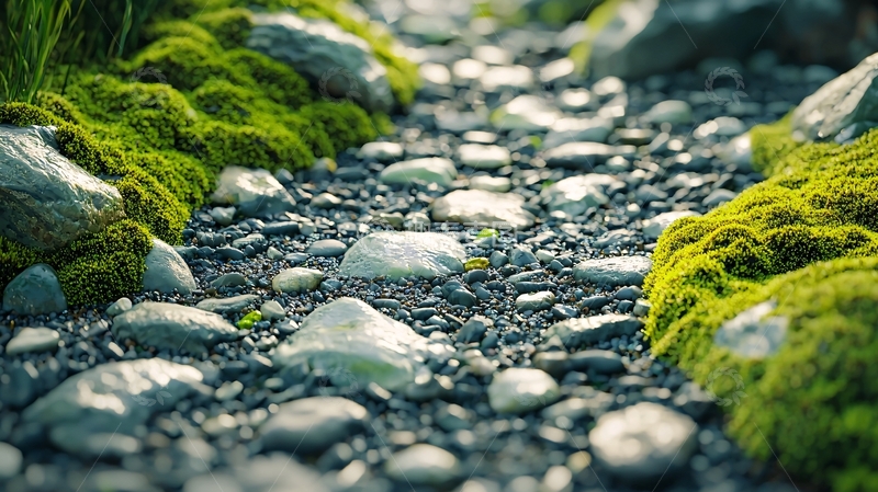 高清大图下载【趣麦麦图】苔藓覆盖的石头小路