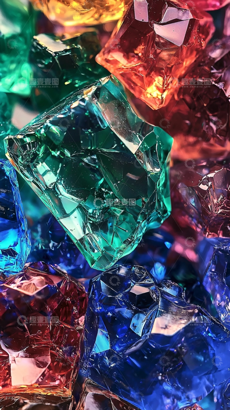 高清大图下载【趣麦麦图】彩色宝石堆积