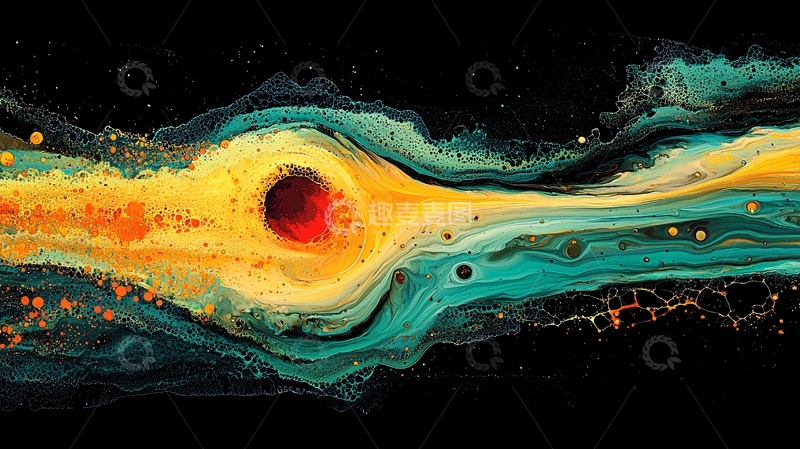 高清大图下载【趣麦麦图】抽象水彩宇宙星空