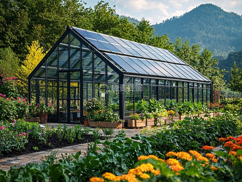 高清大图下载【趣麦麦图】山景花园玻璃温室