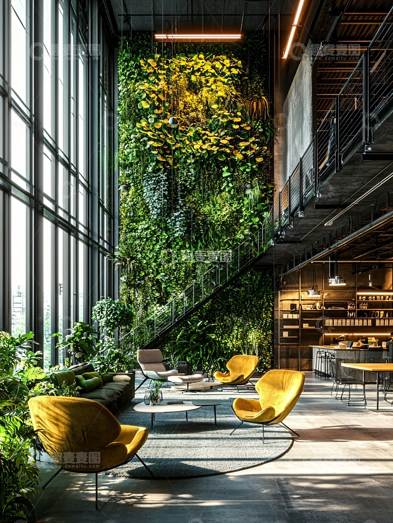 高清大图下载【趣麦麦图】绿植墙室内设计