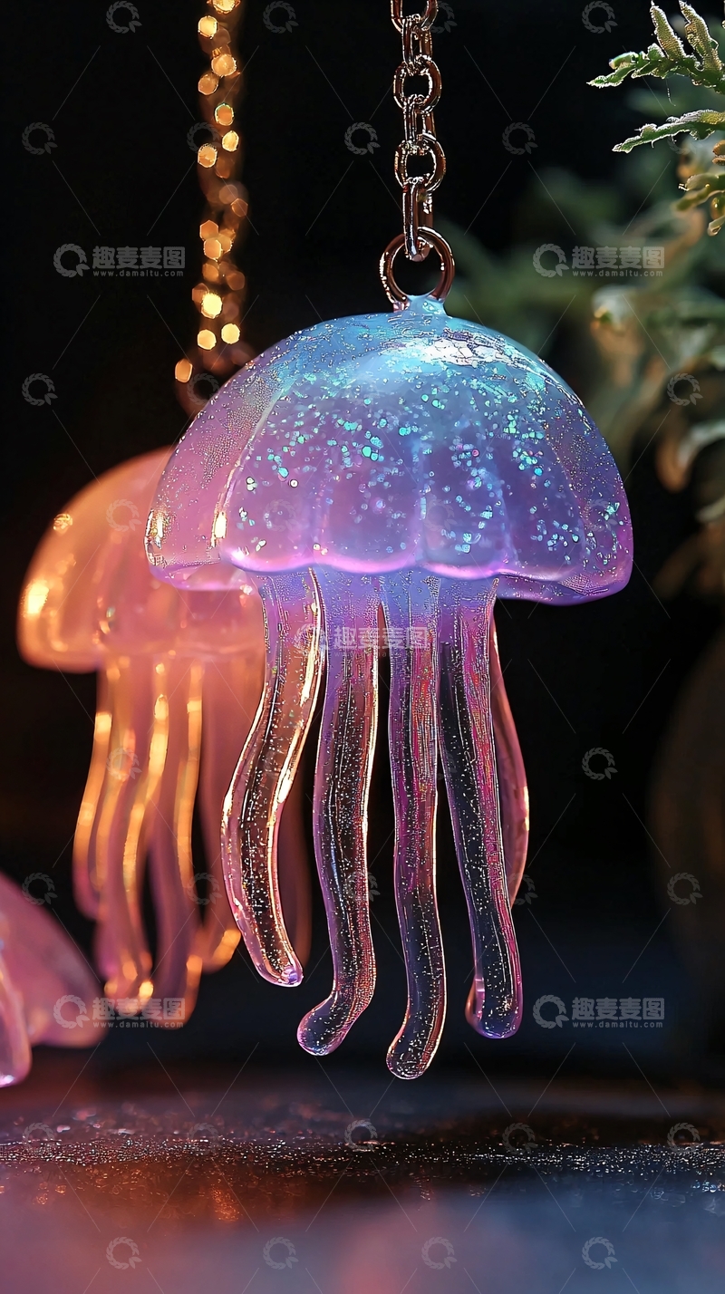 高清大图下载【趣麦麦图】梦幻水母吊坠