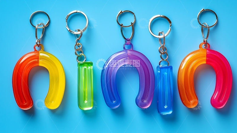 高清大图下载【趣麦麦图】彩虹钥匙扣