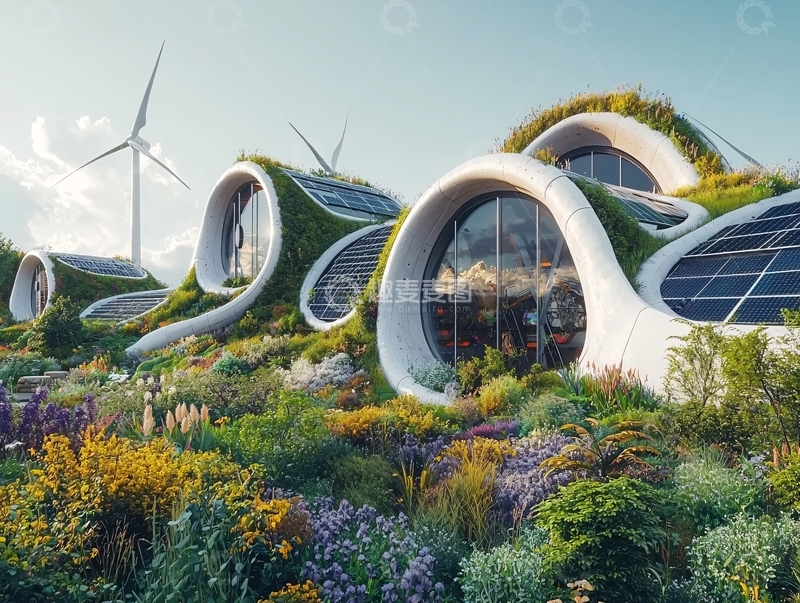 高清大图下载【趣麦麦图】未来主义绿色建筑