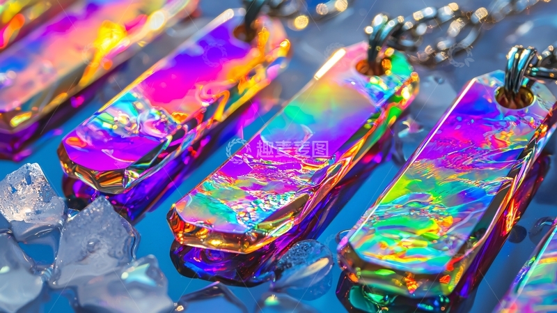 高清大图下载【趣麦麦图】彩虹色吊坠