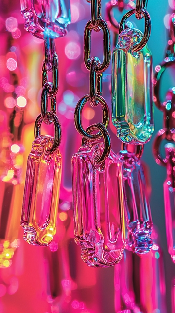 彩色水晶链条吊坠