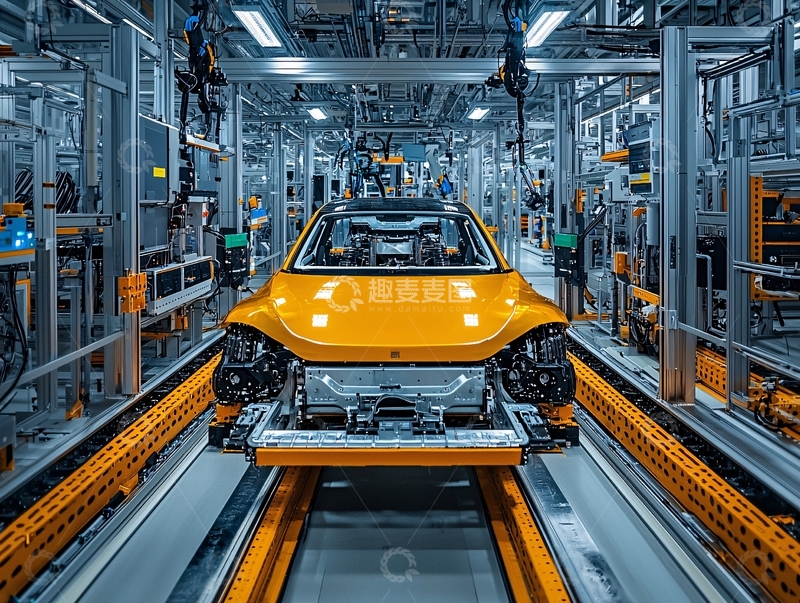 高清大图下载【趣麦麦图】汽车生产线