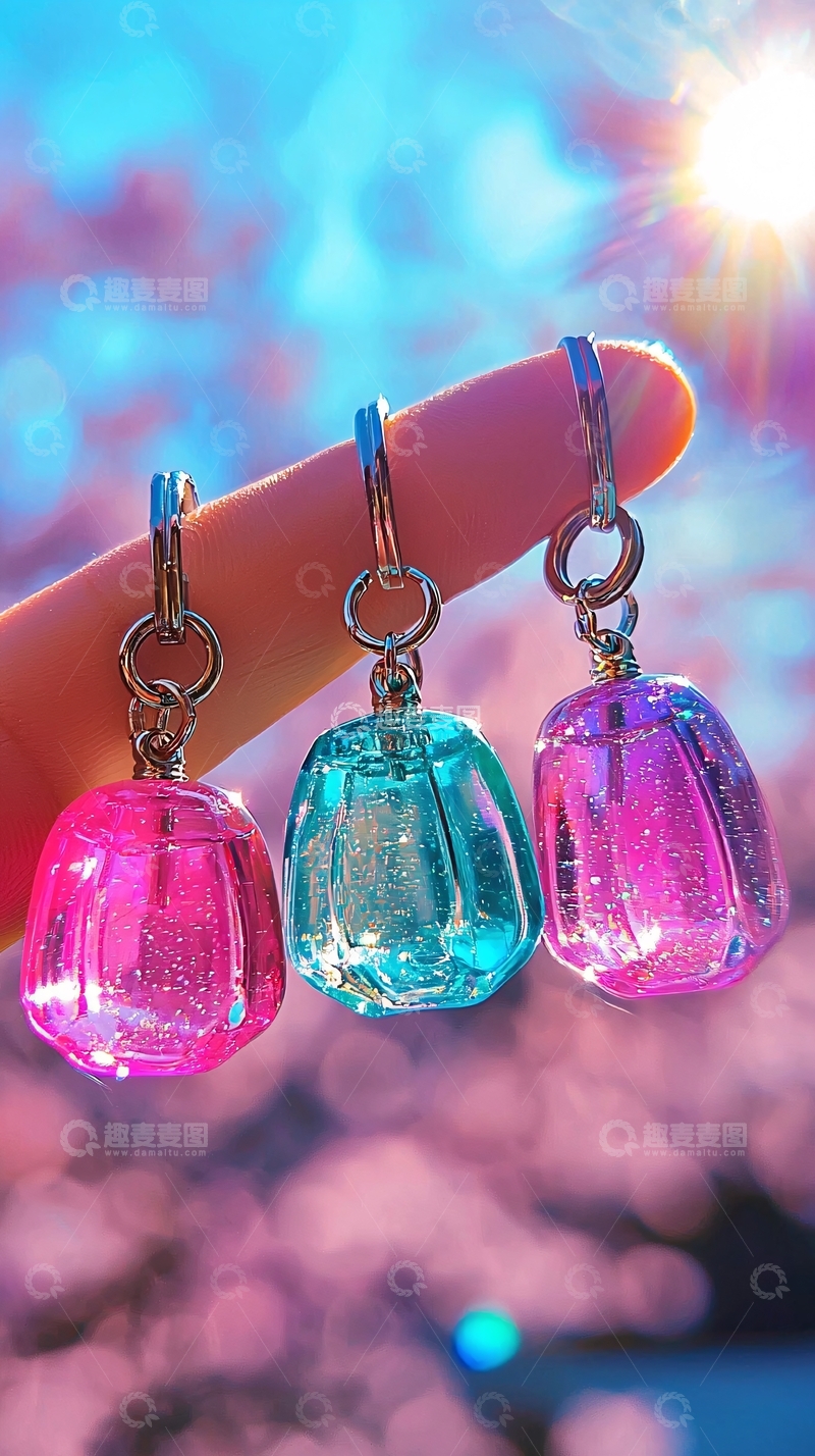高清大图下载【趣麦麦图】闪光果冻钥匙扣