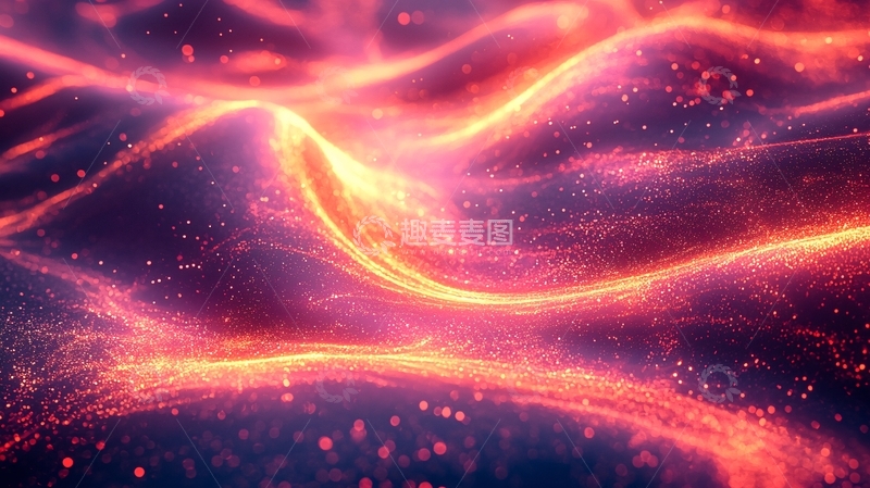 高清大图下载【趣麦麦图】红紫色粒子波浪景观