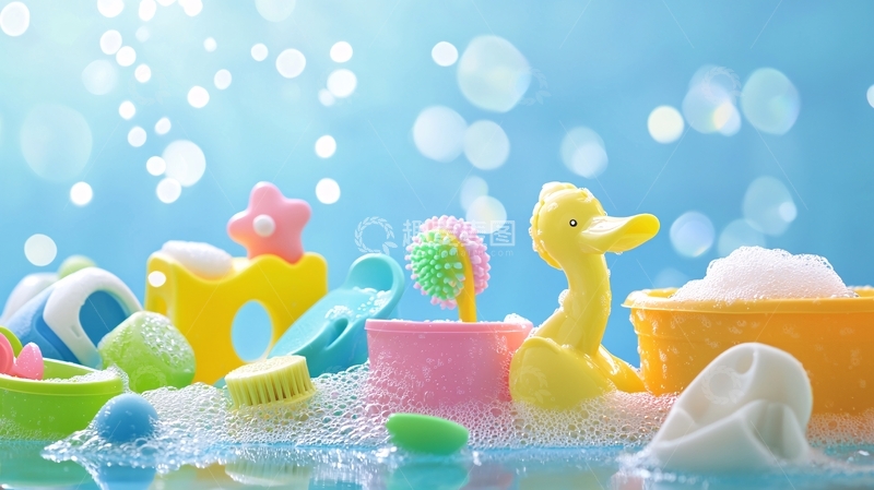 高清大图下载【趣麦麦图】宝宝洗澡玩具