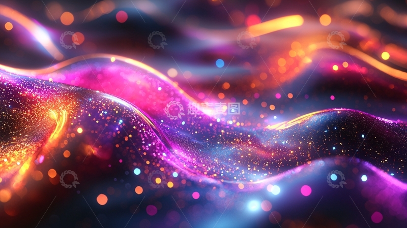 高清大图下载【趣麦麦图】绚丽多彩的流动光波