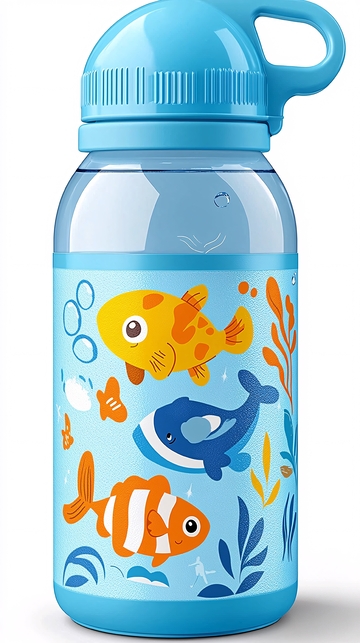 蓝色卡通海洋儿童水杯