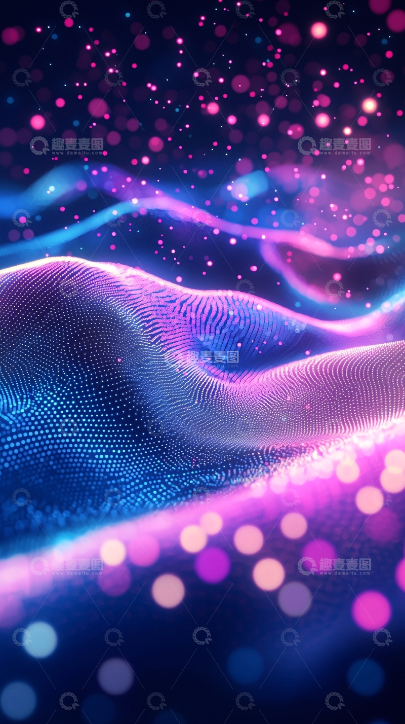 高清大图下载【趣麦麦图】梦幻紫色蓝色波浪