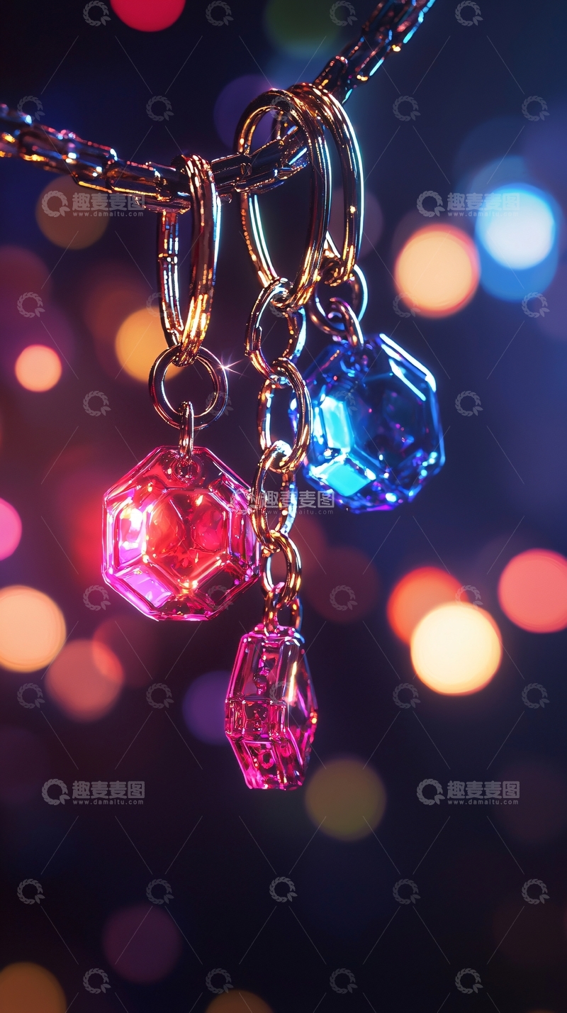 高清大图下载【趣麦麦图】闪亮水晶钥匙扣